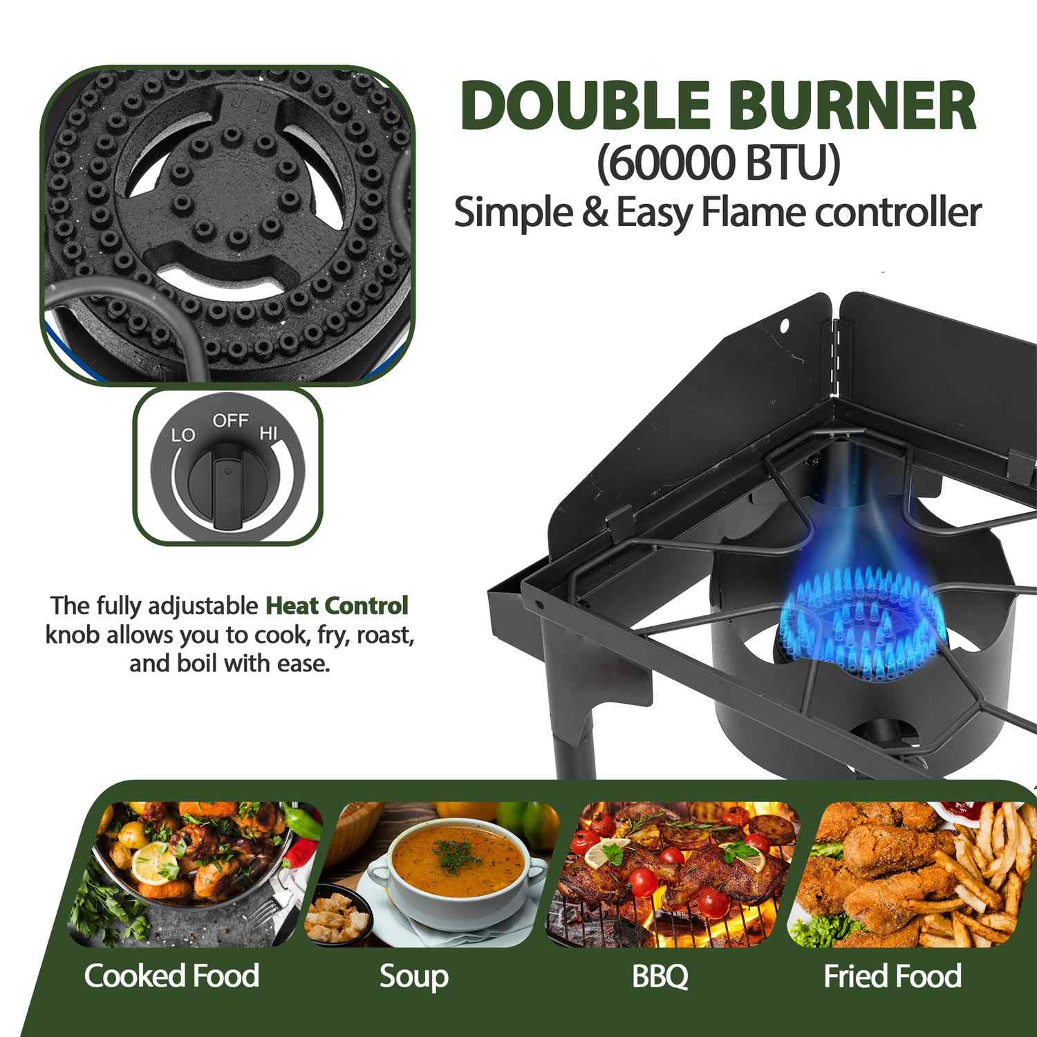 Double Burners
Two Burner Stove 
Propane Stove 
Portable Gas Stove 
Propane Burner 
Camping Stoves
Backyard Parties
Outdoor Adventures