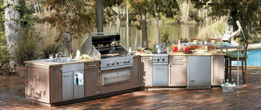 stainless steel outdoor kitchen