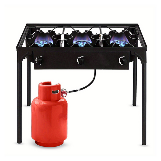 Heavy Duty 3 Burner Propane Stove. Perfect for Outdoor Cooking, Home Brewing, and Family Events