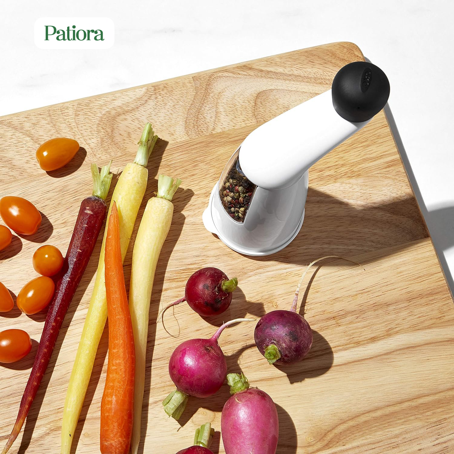 Patiora Good Grips Radial Grinder Pepper Mill, 0.385 lbs, White