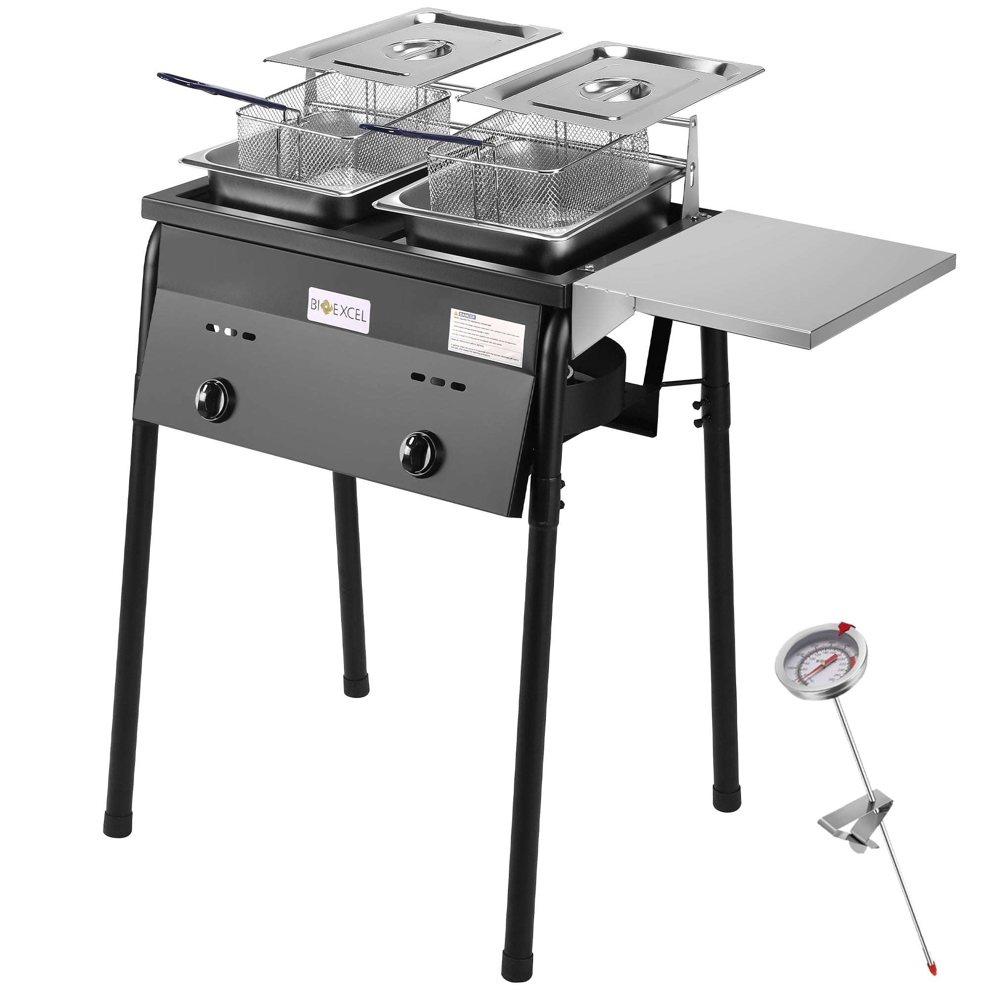 bioexcel-cast-iron-deep-fryer-with-2-stainless-baskets-and-steel-oil-tank