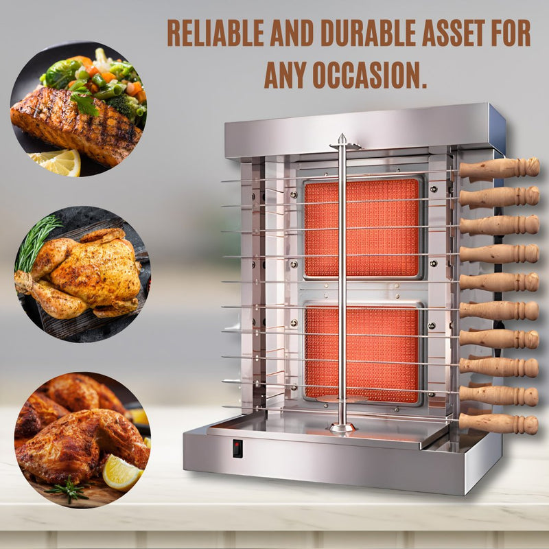 Bioexcel Shawarma Machine - 2 Burner Doner Kebab Machine for Commercia
