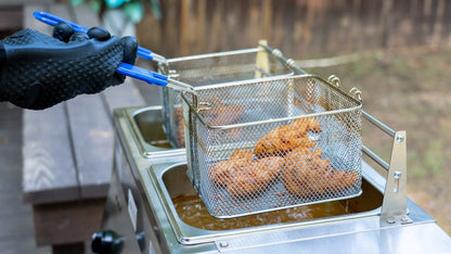 Bioexcel Two-Tank Stainless Steel Deep Fryer - Propane Deep Fryer Commercial